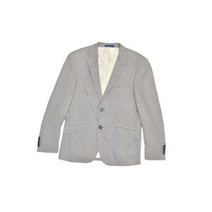 Berragamo Collezioni D'Italia Men's 42R Plaid Blazer Blue Tan Lazio-Jackets Spor